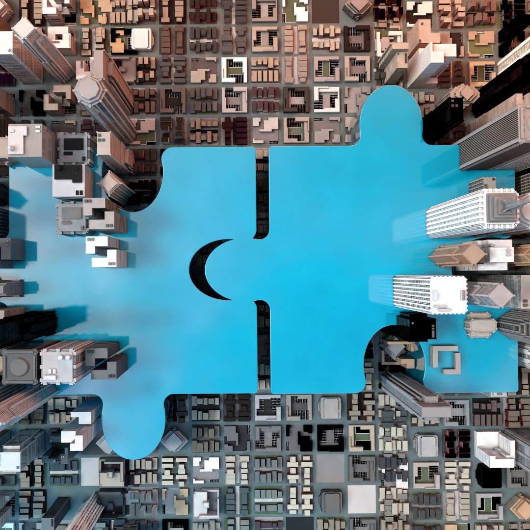 Funding partners locking together like jigsaw