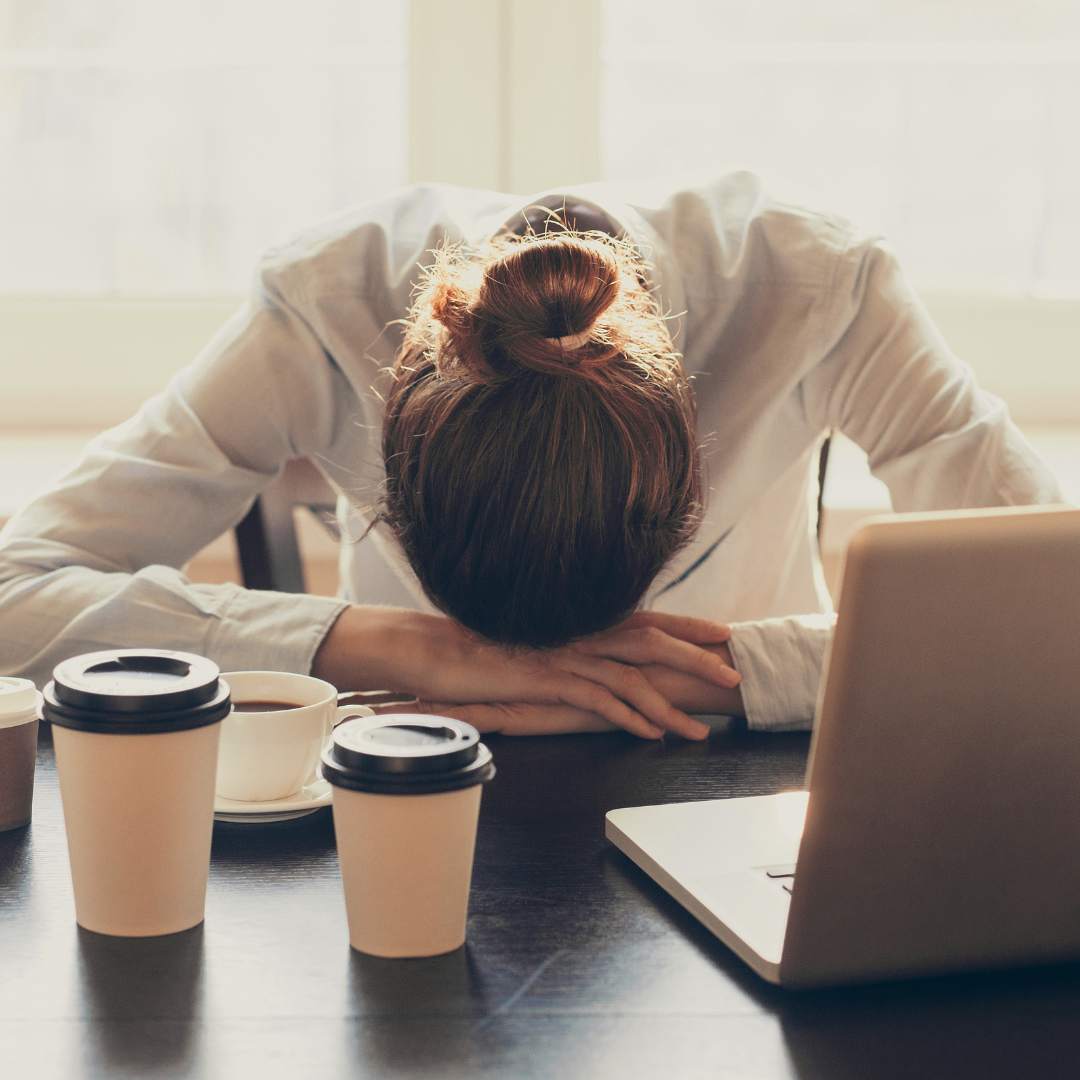 Woman with head in hands over poor lead generation