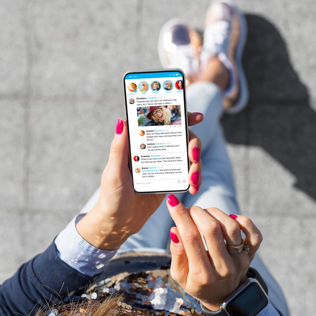 Social media ads on mobile phone